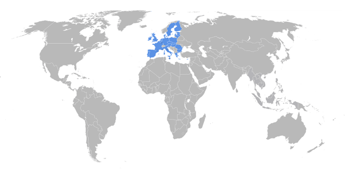 Европейский Союз на карте мира