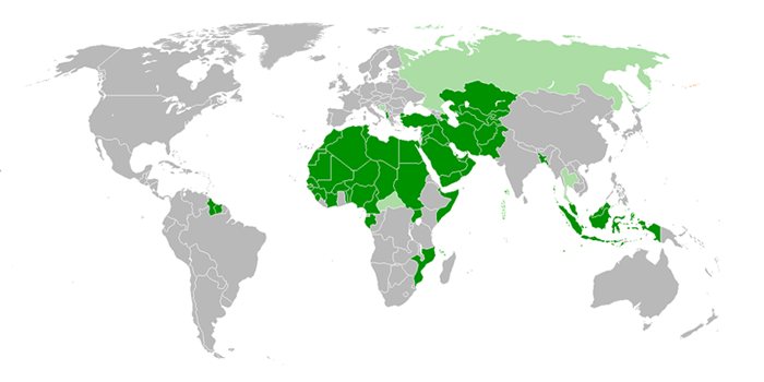 Организация «Исламская Конференция» на карте мира